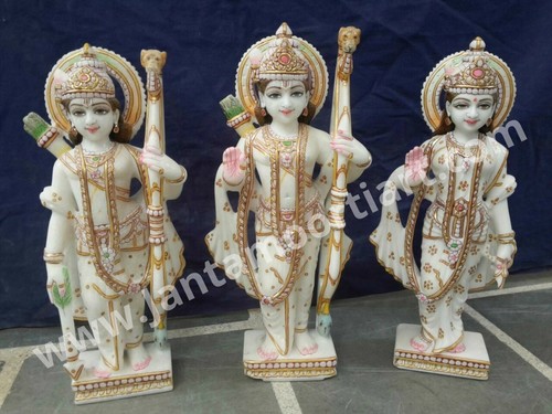 White Marble Ram Parivar Statue