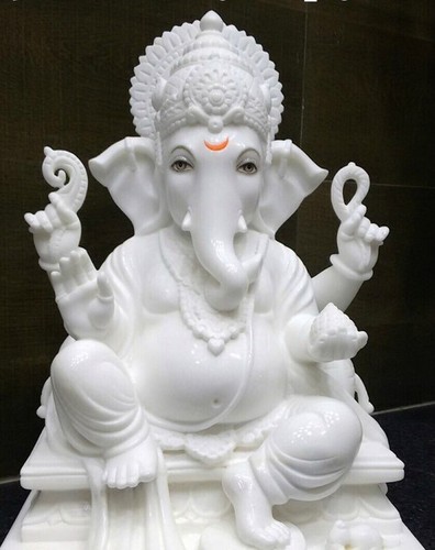 White Marble God Ganesh Statue