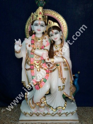 White Lord Radha Krishna Statue