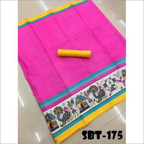 Kalamkari Design Bhagalpuri Saree