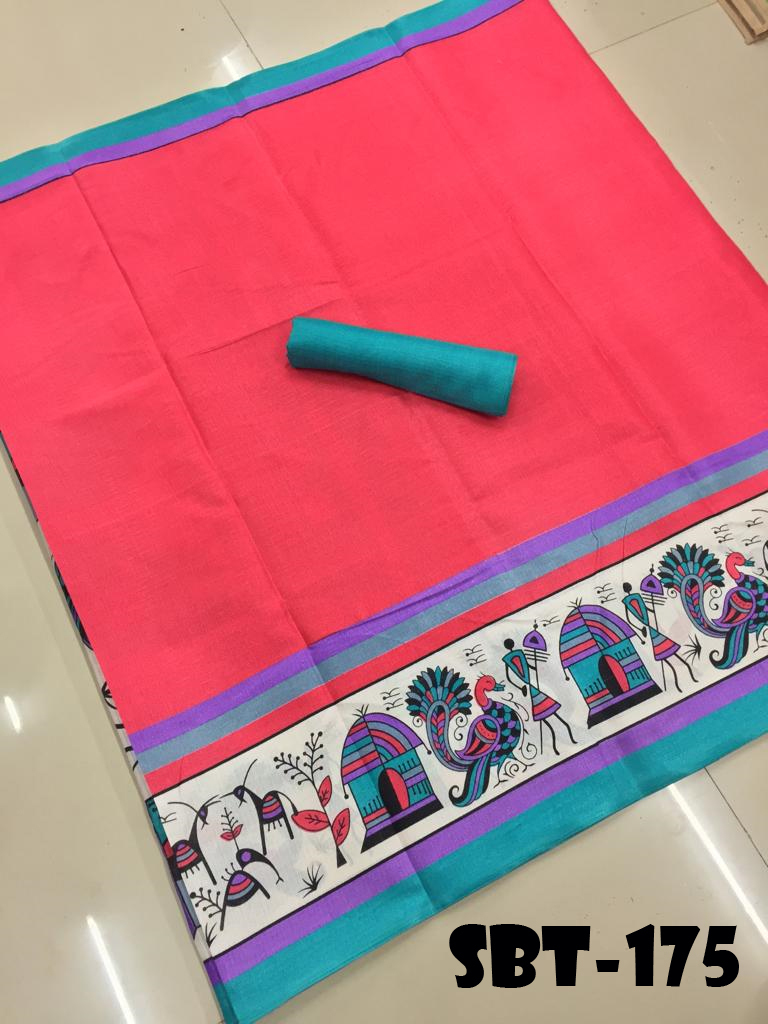 Kalamkari Design Bhagalpuri Saree