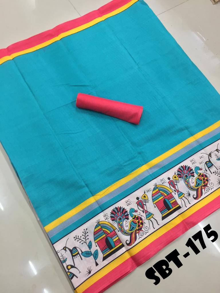 Kalamkari Design Bhagalpuri Saree