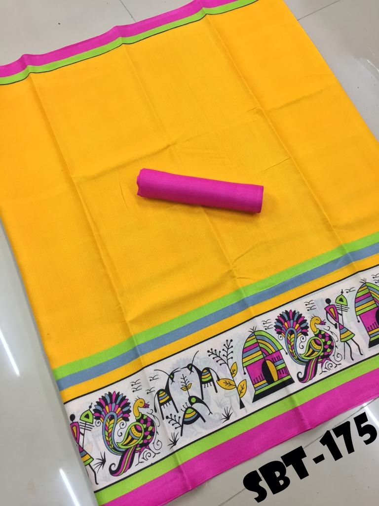 Kalamkari Design Bhagalpuri Saree