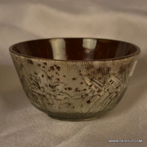 SILVER GLASS DINNER TABLE BOWL