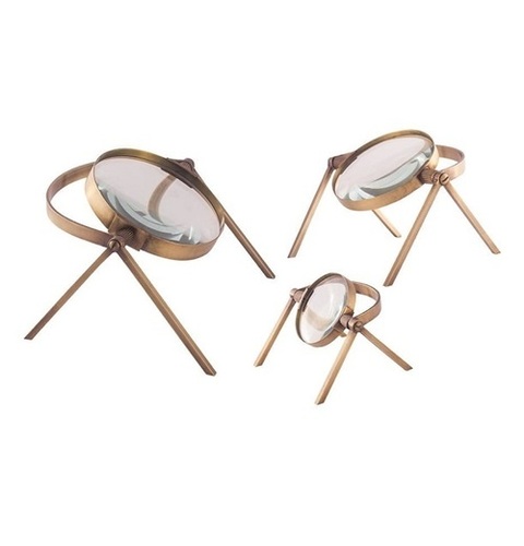 Titan Lighting Oculi Decorative Magnifying Lenses in Antique Brass Set of 3