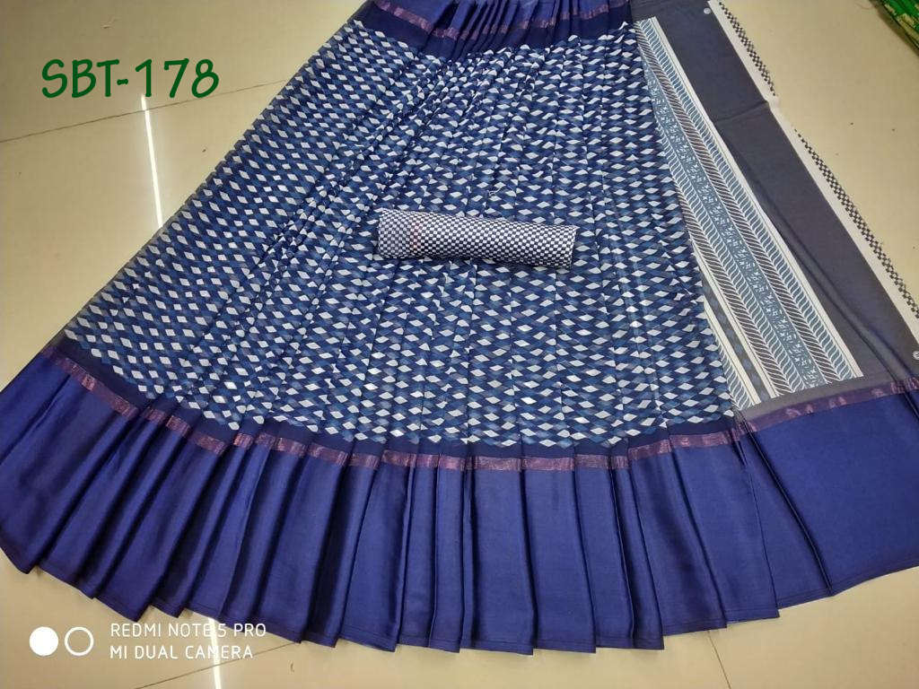 Georgette Sartin Patta Saree