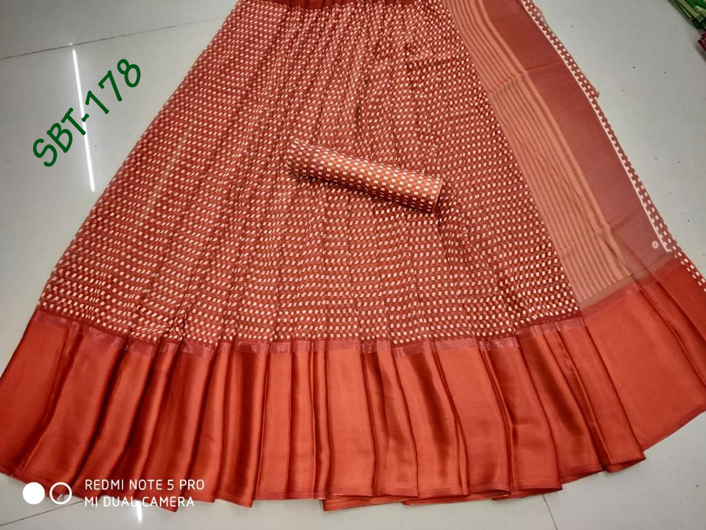 Georgette Sartin Patta Saree