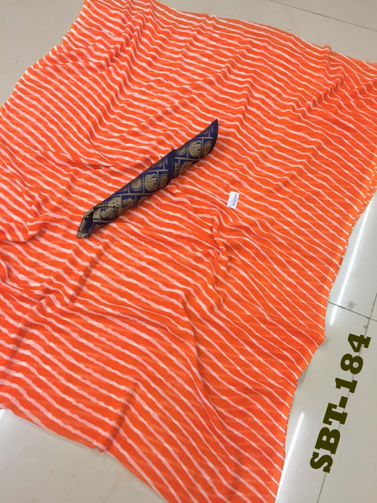 Leheriya Saree with Heavy Brocade