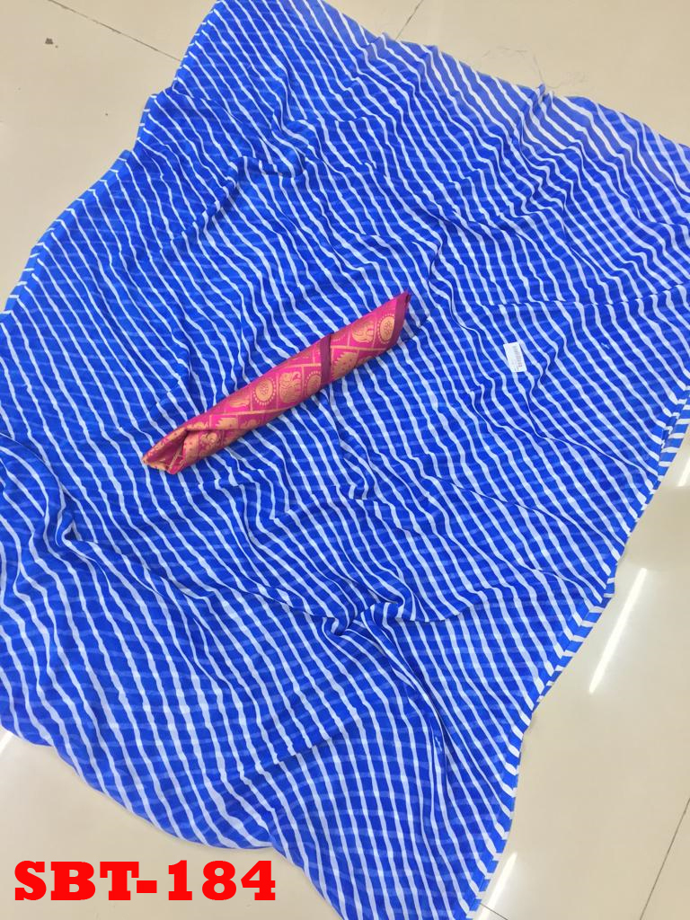 Leheriya Saree with Heavy Brocade