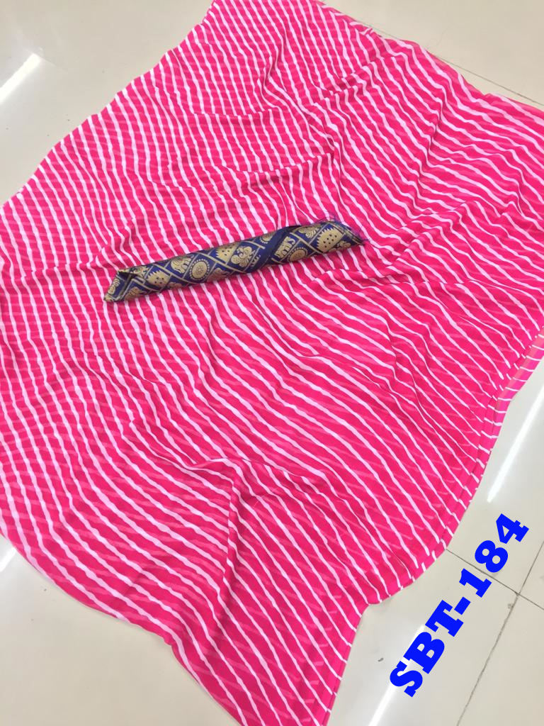 Leheriya Saree with Heavy Brocade