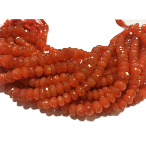 Carnelian Rondelle Faceted Beads