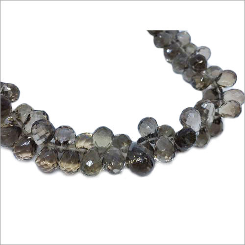 Smokey Teardrop Shaped Faceted Beads