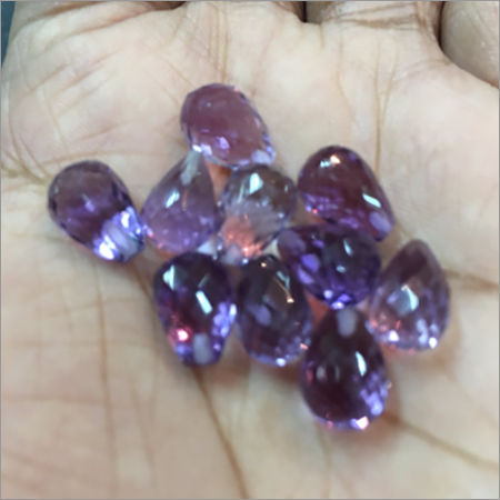 Amethyst Half Drilled Drops Cut Cabochons Stones