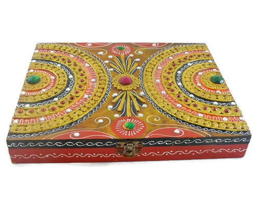 Indian Home Decorative Wooden Dry Fruit Rectangular Shape Box