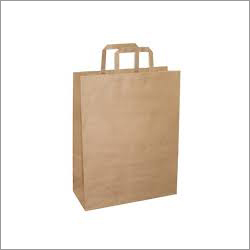 Brown Plain Paper Bag - Recycled Kraft Material, Custom Size Available | Synthetic Polymer Handles, Ideal for Gifts and Miscellaneous Items