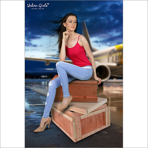 Red And Blue Women Pencil Jeans