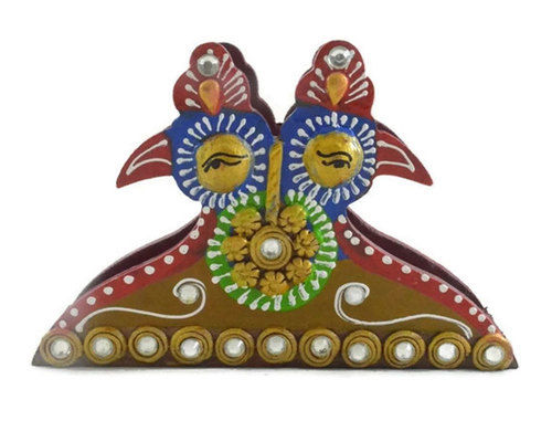 Wood Indian Home Decor Handcrafted Wooden Tissue Paper Peacock Design Box