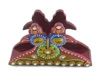 Indian Home Decor Handcrafted Wooden Tissue Paper Peacock Design Box