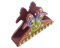 Indian Home Decor Handcrafted Wooden Tissue Paper Peacock Design Box