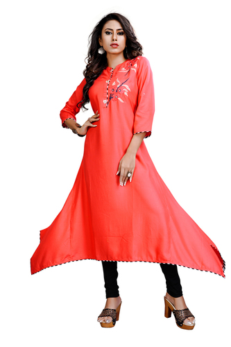 Peach Party Wear Kurti