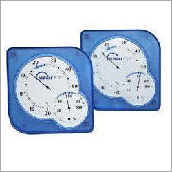 Thermal Hygrometer - Plastic Material, Analog Display | Blue & White Design for Industrial Use