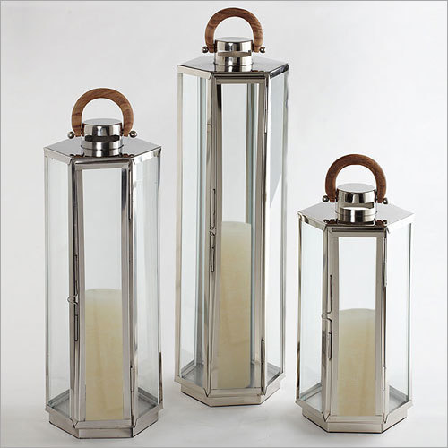 Modern Ss Hexagonal Candle Lantern
