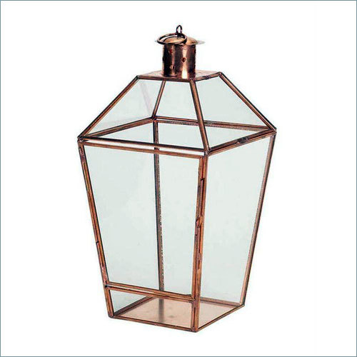 Modern Copper Glass Candle Lantern