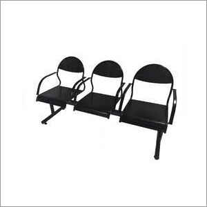 High Quality SS Visitor Chair - Stainless Steel, 75x60x80cm, Black | Durable, Rustproof, Comfortable, Three Seats