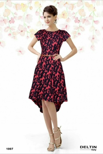 Exclusive Designer Frock Suit - Polyester, Sizes L-XXL, Pink Color | All-Season, Washable, Sleeveless, Printed Pattern, Trendy Look