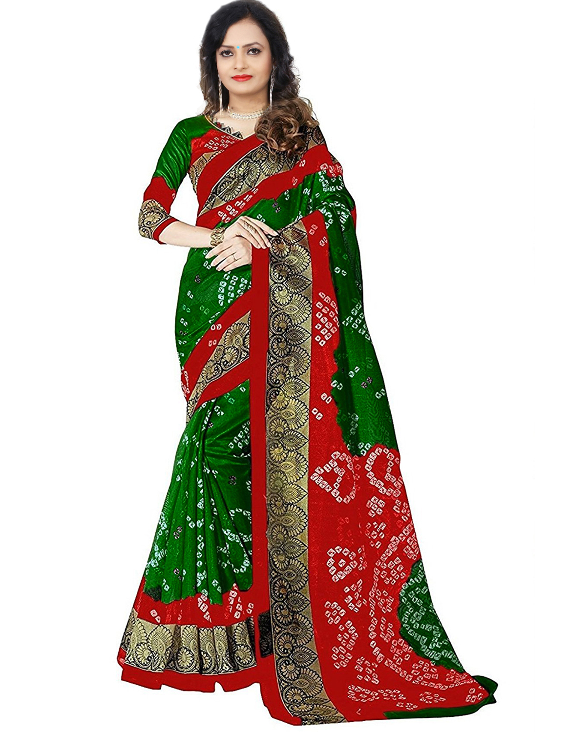 Printed Bandhani Bhagalpuri Saree