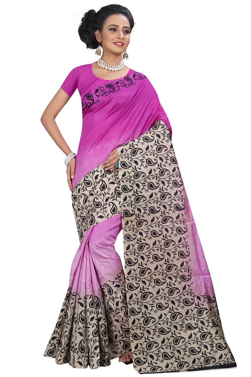 Printed Banglori Silk Saree