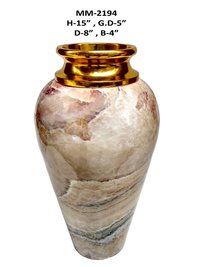 Shiny Brass Large Marble Planter Pot For Home Decor
