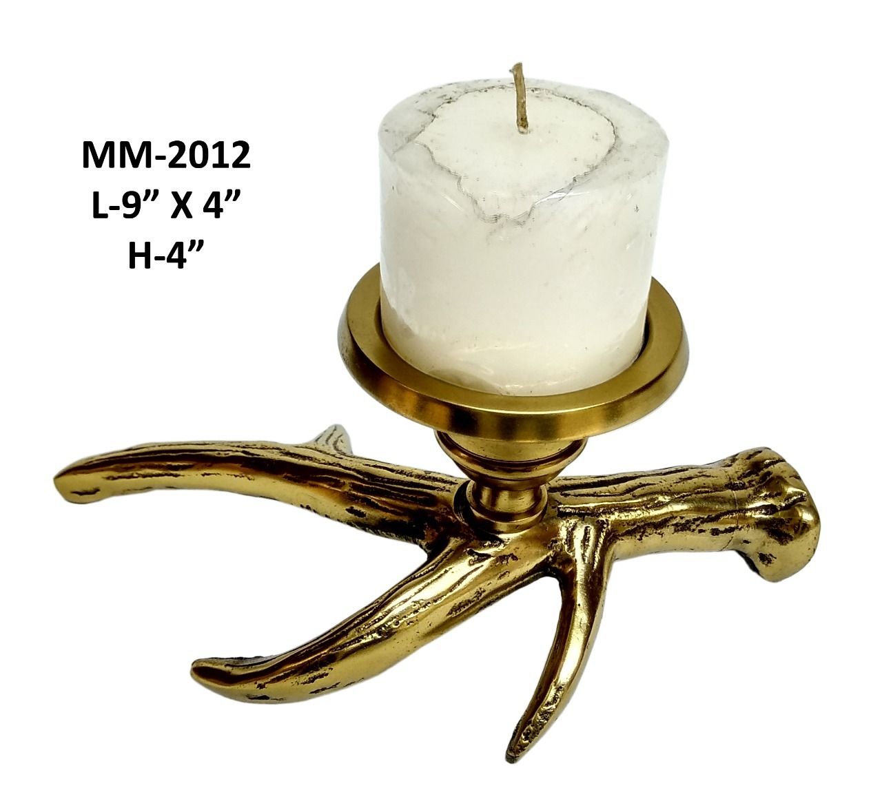Gold Leaf with Candle Stand For Decor