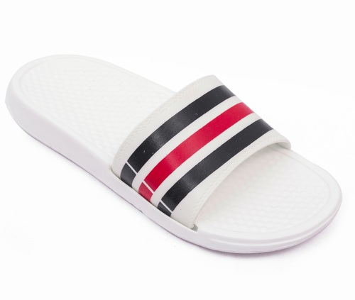 White Flipflop Slipper - Rubber Material, Slip-On Style | Comfortable Footwear for Men with Casual Design
