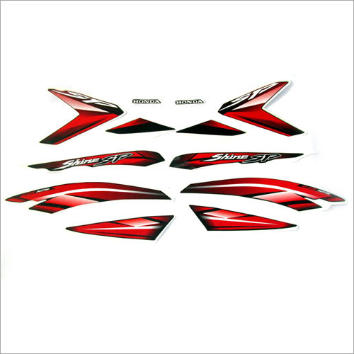 Red And Silver Stylish Petrol Tank Sticker