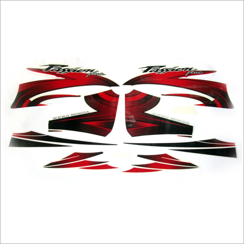 Red And Black Motorcycle Vinyl Laminated Sticker