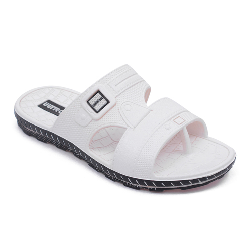 White Mens Slippers - Rubber Material, Flip Flop Style | Comfortable Footwear for Everyday Casual Wear