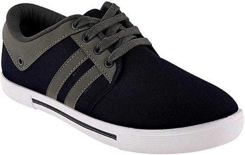 Grey Canvas Shoes - Rubber and Fabric | No Fade Material, Round Toe Style, Multi-Season Wear for Spring, Summer, and Winter