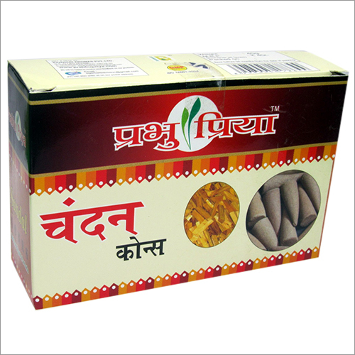 Chandan Agarbatti Cone - Natural Flower & Sandalwood Cones, Eco-friendly and Easy to Clean with Round Shape for Worship and Purification
