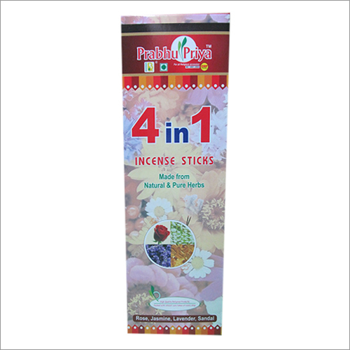 4 in 1 Incense Sticks - 100% Natural Bamboo 4-6 Inch Length | Smooth Surface Flower Material Indian Style