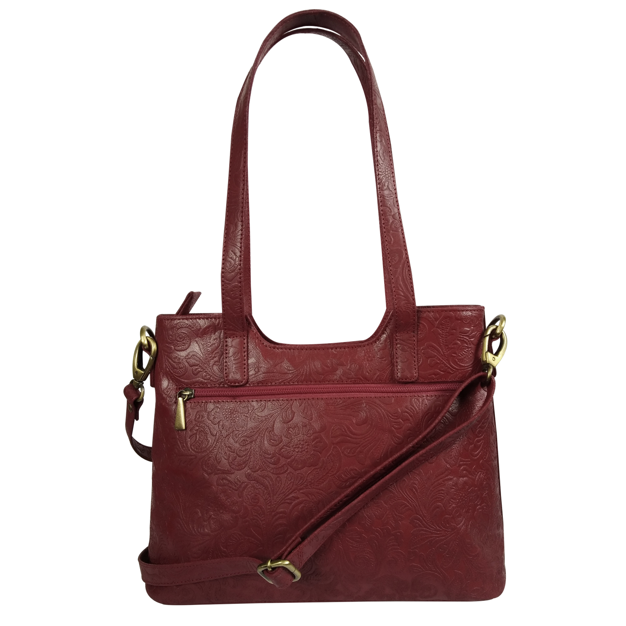 Leather Embossed Shoulder Office Handbag For Women