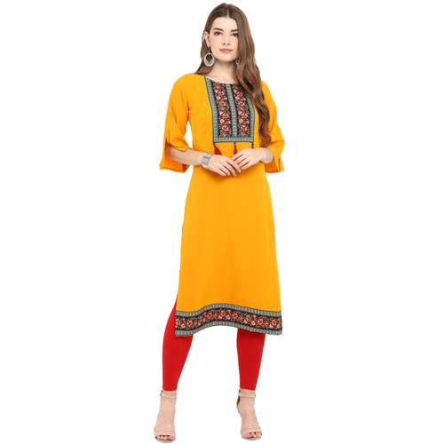 Crepe Floral Printed Kurtis