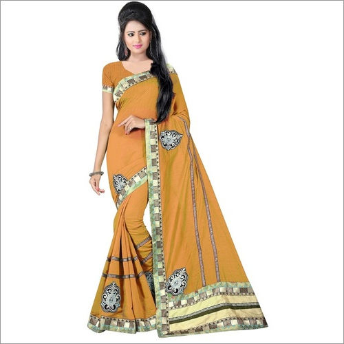 Yellow Chanderi Cotton Silk Sarees