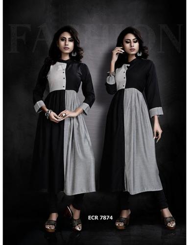 Black And Grey Fancy Kurti