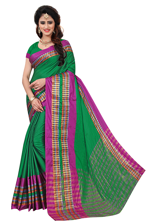 Poly Cotton Jacquard Silk Sarees