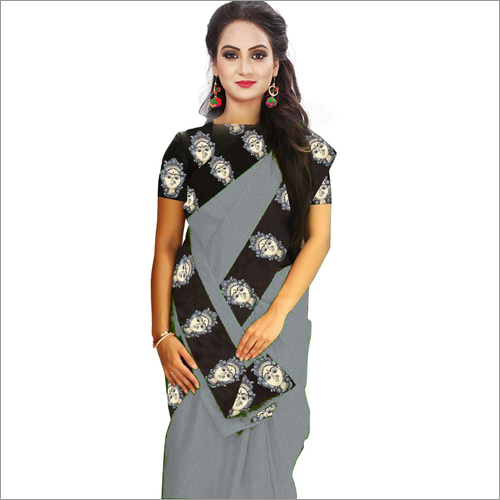 Big Border Plain Chanderi  saree