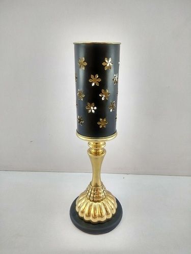 Brass Decorative Shape Candle Stand with Metal Base