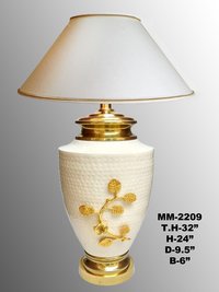 Marble Shade Table Lamp with Leaf For Home
