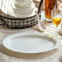 Bone China Fish Plate - 12 Inch, White Color | Elegant Pottery Dessert Dish For Sushi And Dinnerware