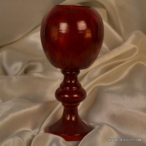 PILLAR GLASS RED COLOR CANDLE HOLDER